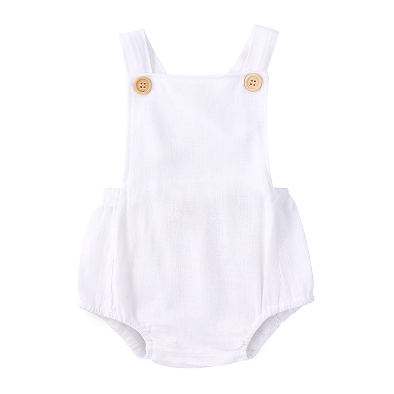 One-Piece Rompers With Buttoned Straps