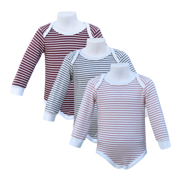 Babies' Organic Striped Long Sleeve Bodysuit with Snaps