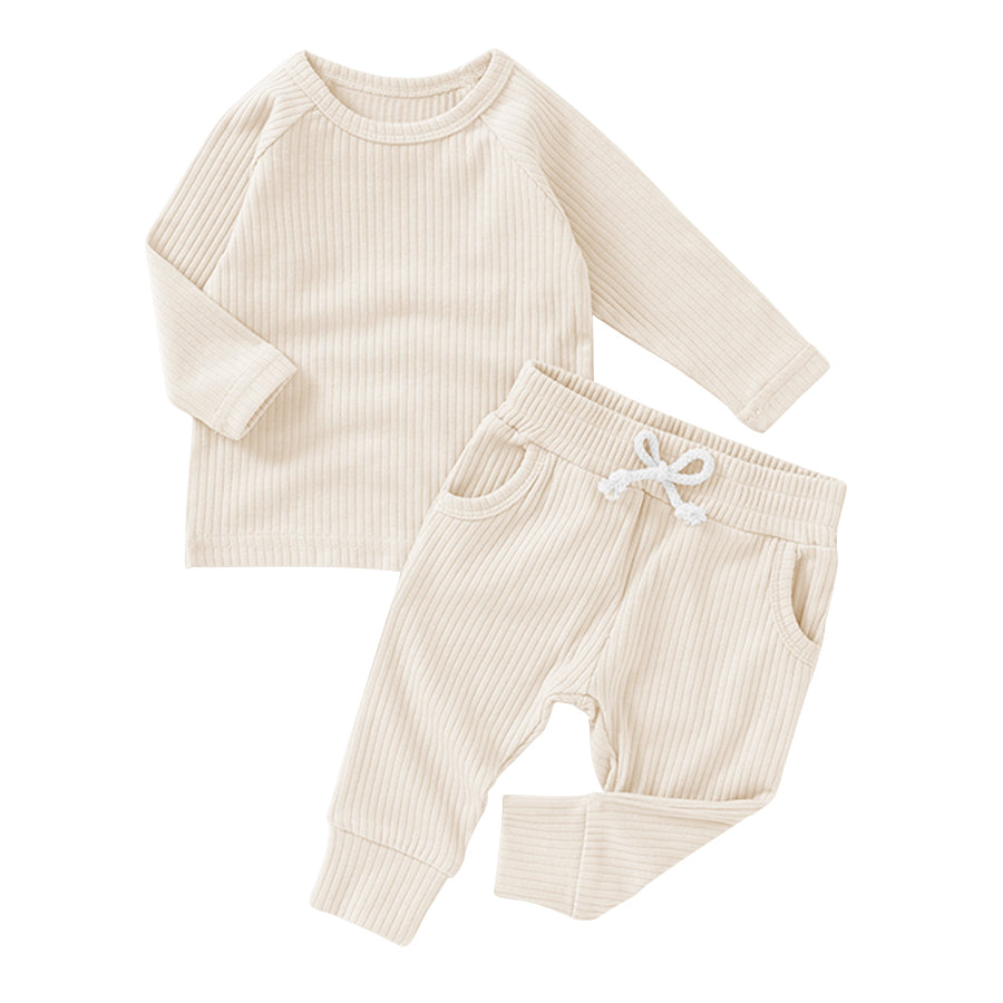 Babies/Toddlers Organic Ribbed Long Sleeve and Jogger Pants Set