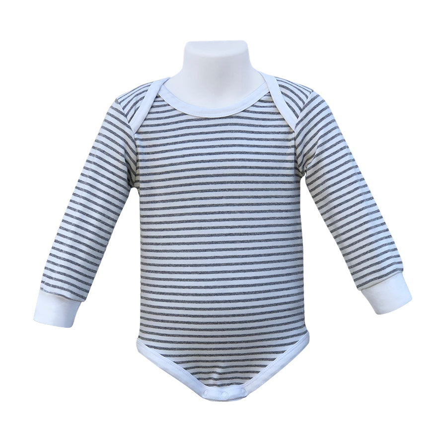 Babies' Organic Striped Long Sleeve Bodysuit with Snaps