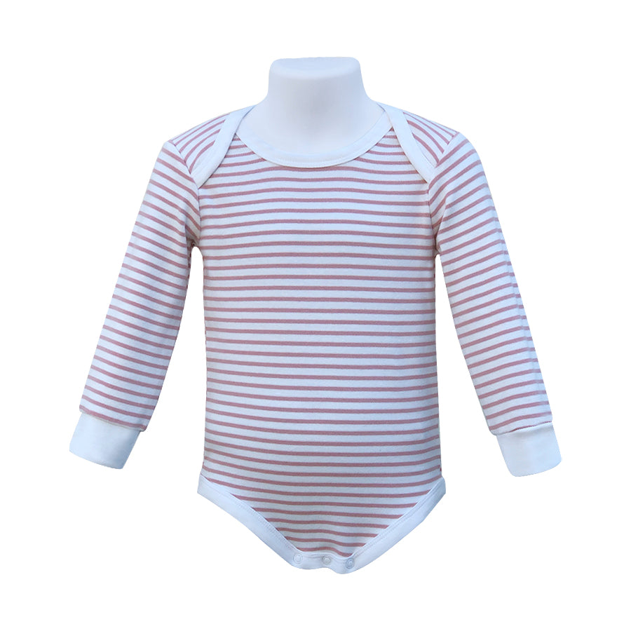 Babies' Organic Striped Long Sleeve Bodysuit with Snaps