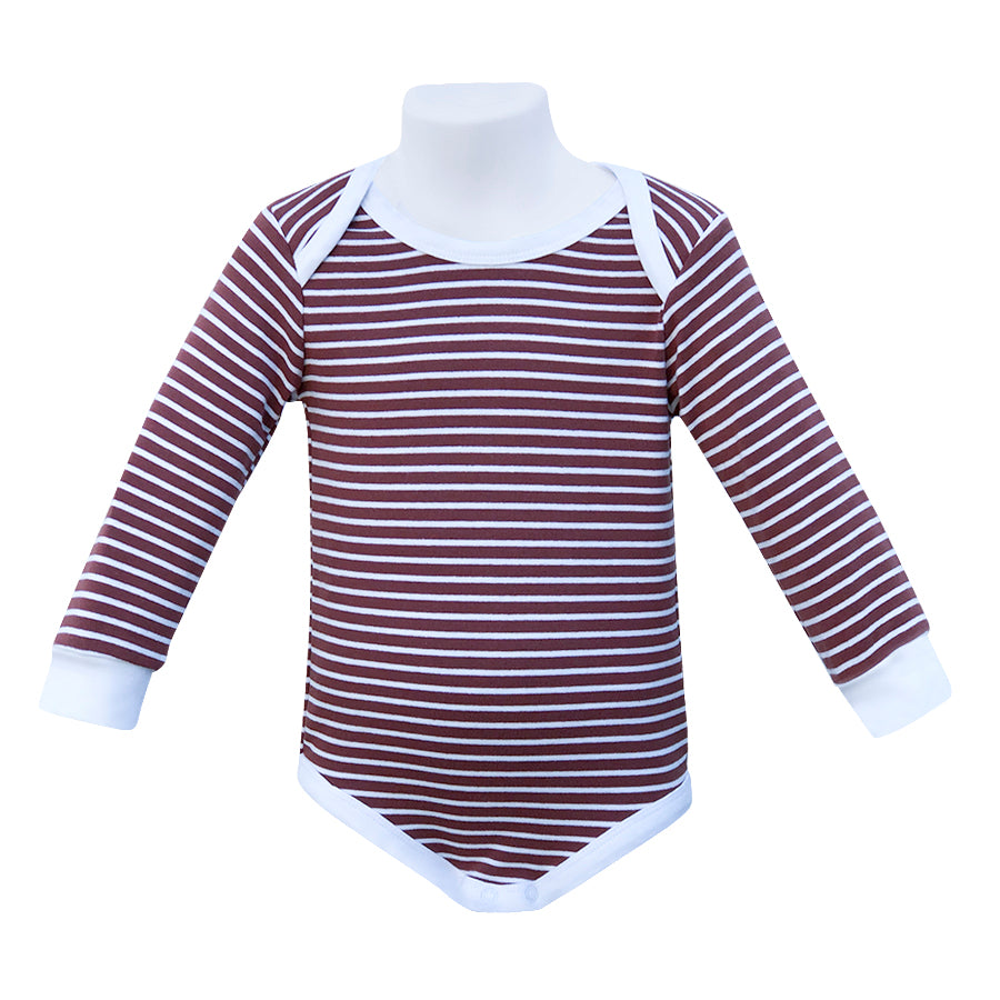 Babies' Organic Striped Long Sleeve Bodysuit with Snaps