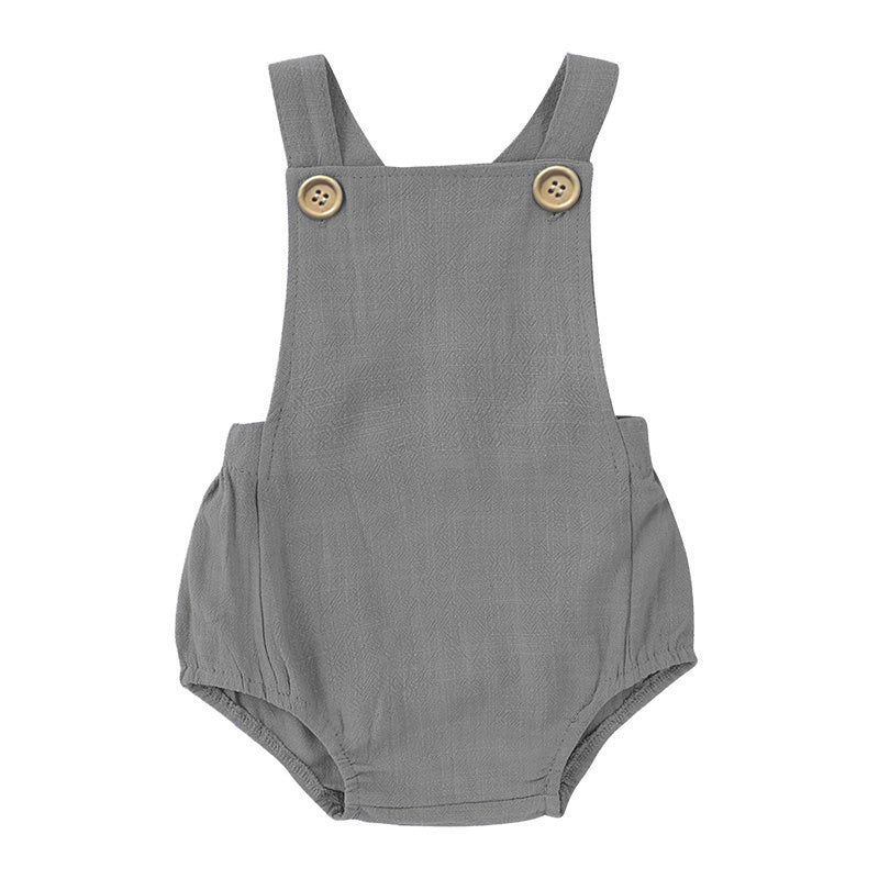 One-Piece Rompers With Buttoned Straps