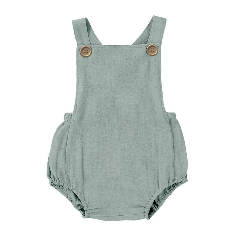 One-Piece Rompers With Buttoned Straps