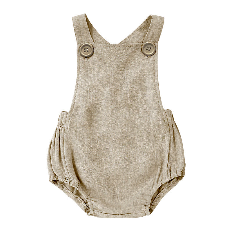 One-Piece Rompers With Buttoned Straps