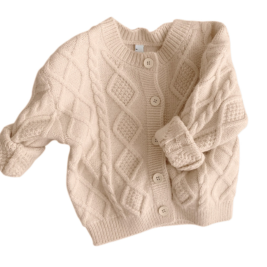 Cable Knitted Buttoned Cardigan